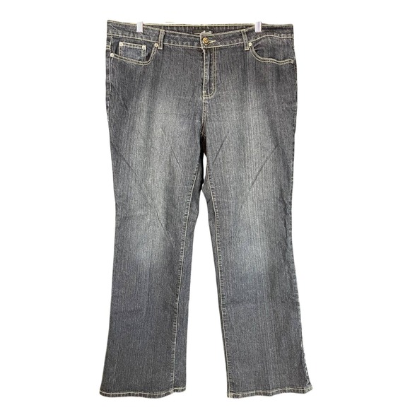 Willi Smith Denim - WILLI SMITH Jeans (14)(38x32) Womens Curvy Plus Embossed Pocket Stretch Wide Leg